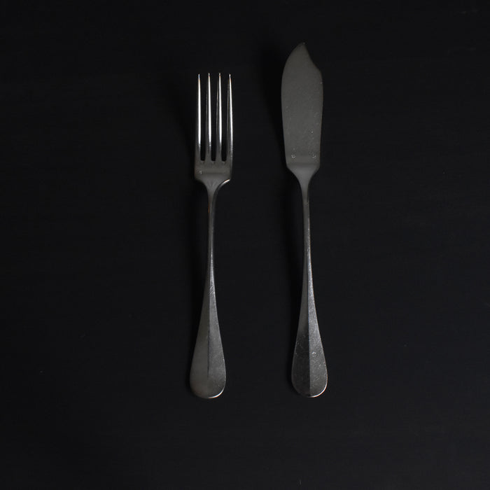 アンティーク銀メッキフィッシュフォーク＆ナイフセット A