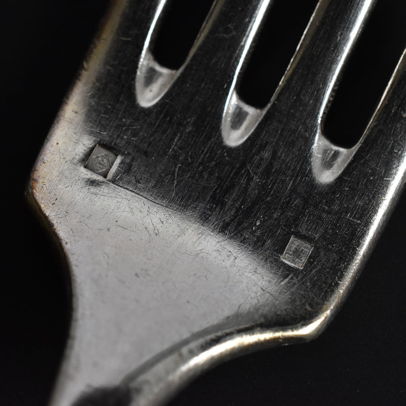 Antique Silver Plated Fish Fork & Knife Set A