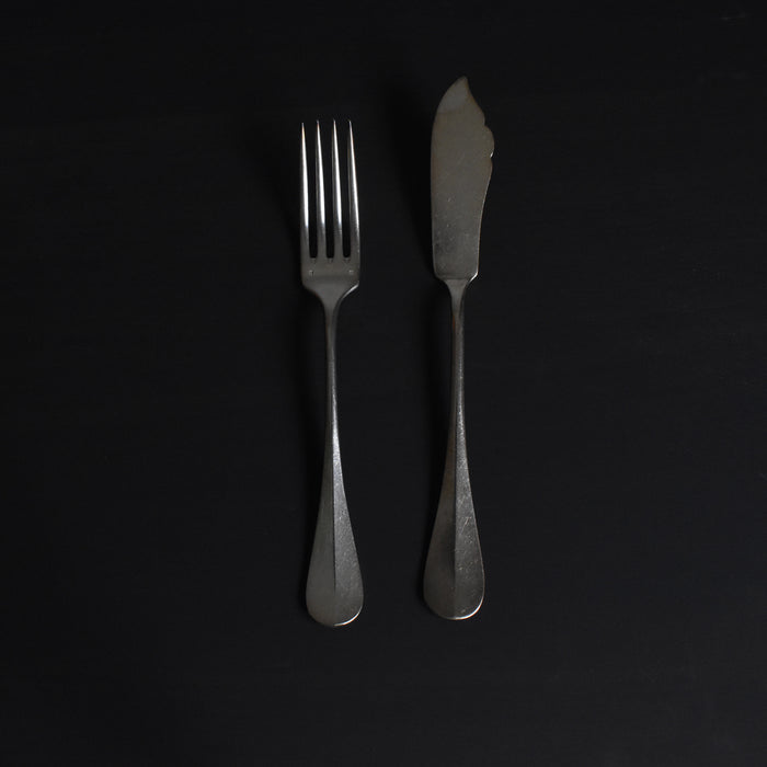 アンティーク銀メッキフィッシュフォーク＆ナイフセット B