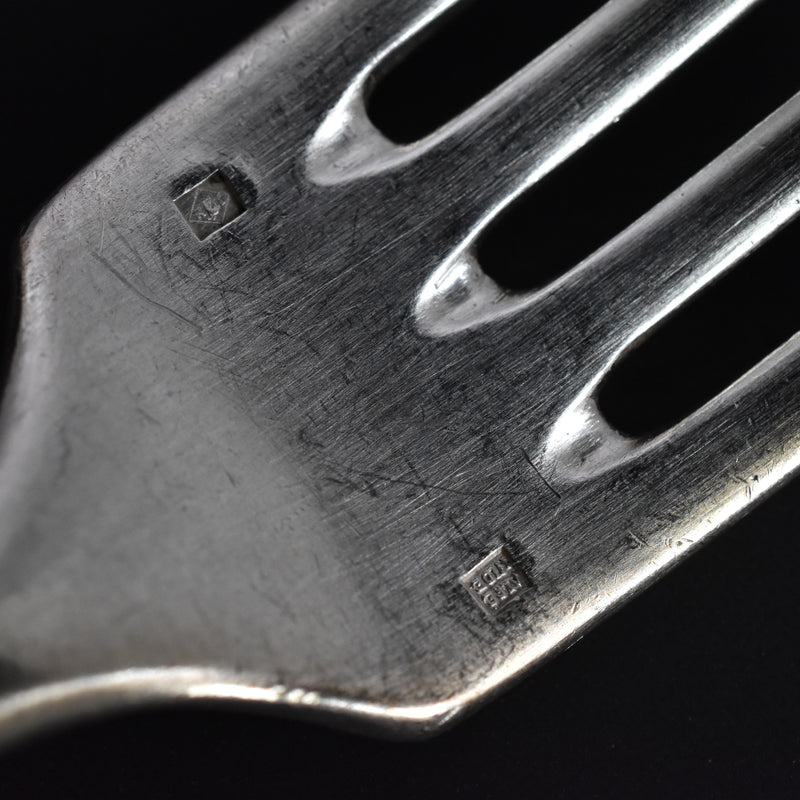 Antique Silver-Plated Fish Fork & Knife Set B