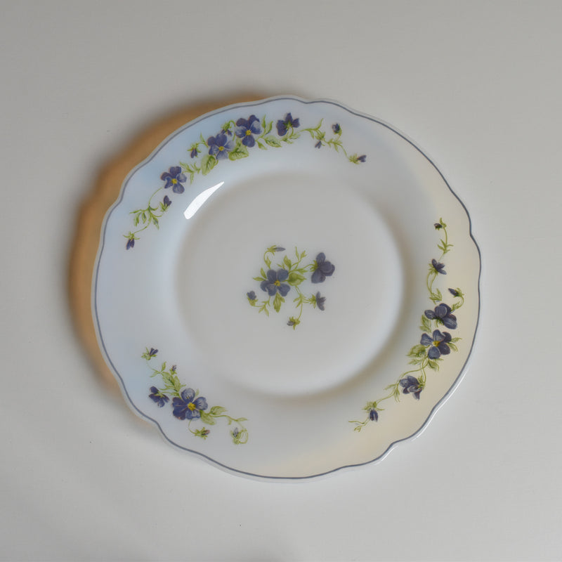 ヴィンテージガラスデザートプレート ARCOPAL Violettes