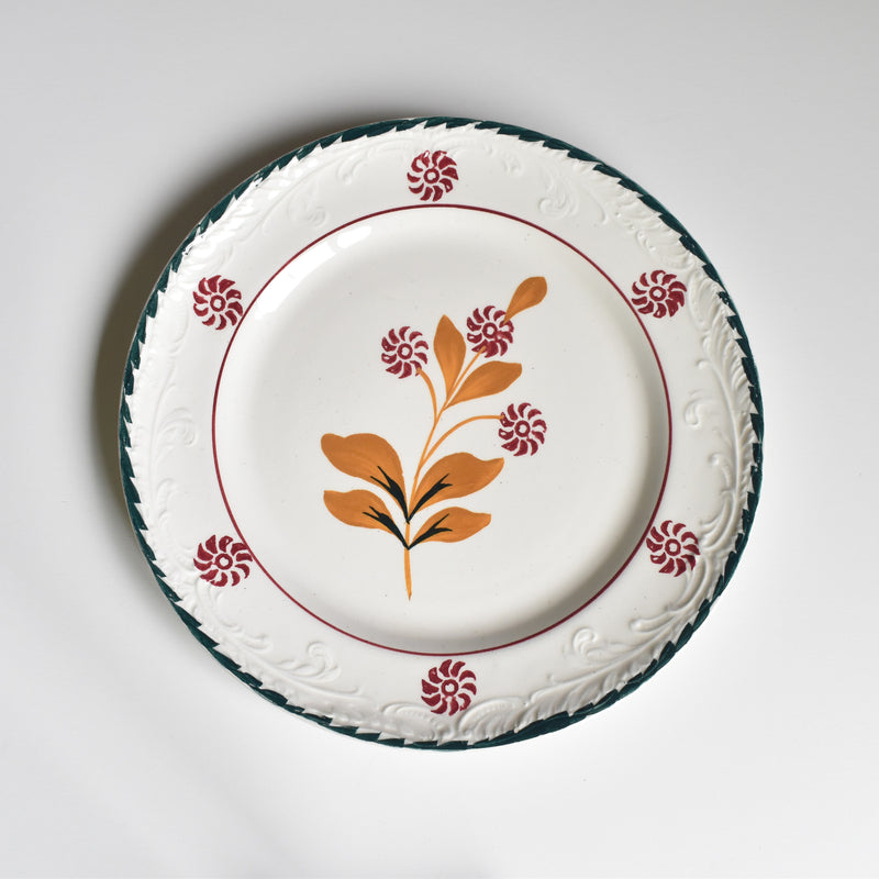 Vintage dessert plate, St. Amand Ceranord, flower and relief, C