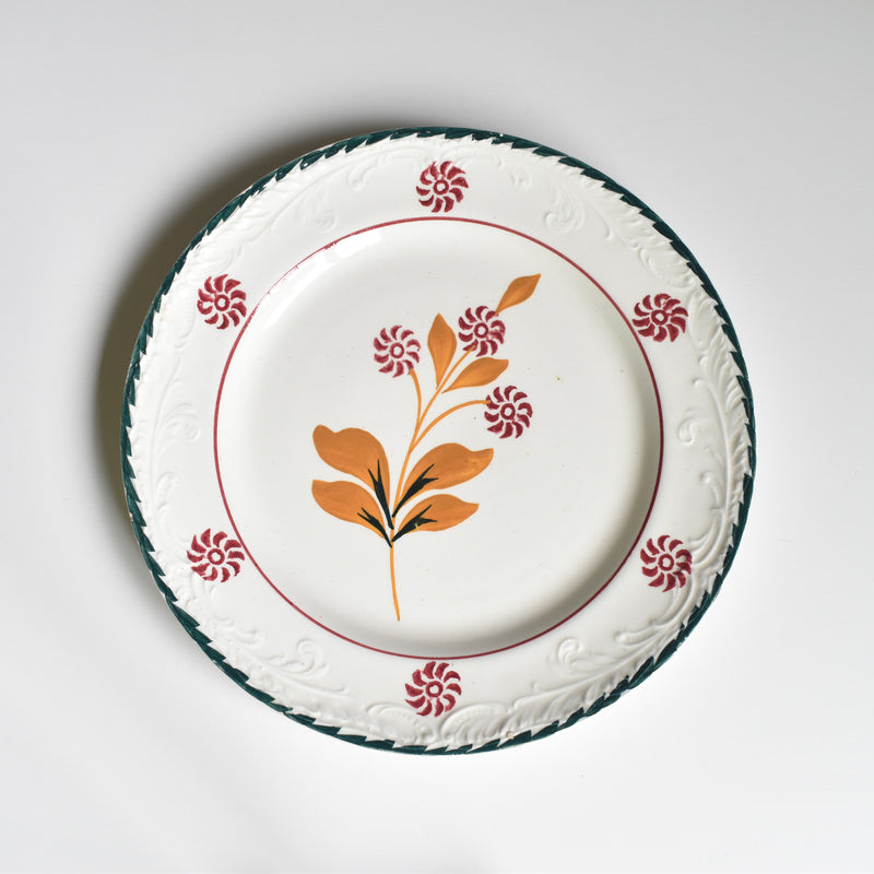 Vintage dessert plate, Saint-Amand Ceranord, flower and relief, E
