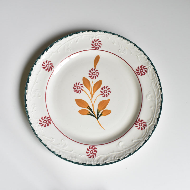 Vintage dessert plate Saint-Amand Ceranord flower & relief F
