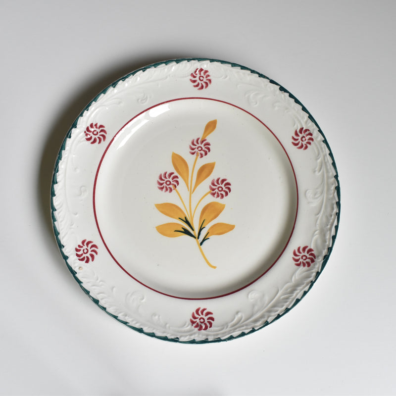 Vintage dessert plate Saint-Amand Ceranord Flower & Relief G