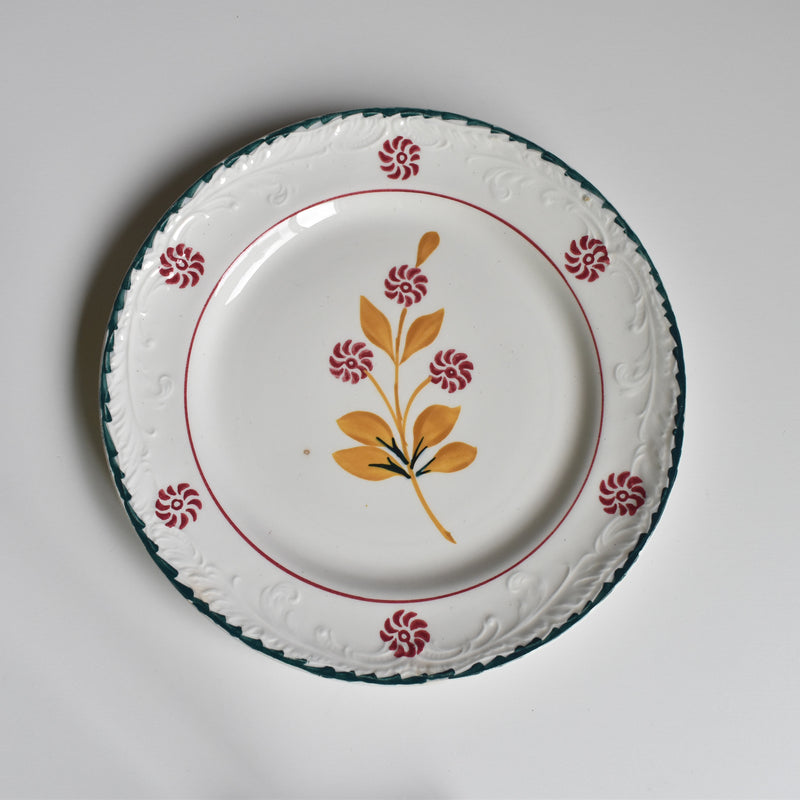 Vintage Dessert Plate, Saint-Amand Ceranord, Flower & Relief I