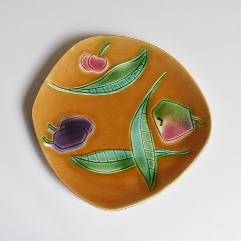 Vintage dessert plate Digoin & Sarreguemines cubisme E