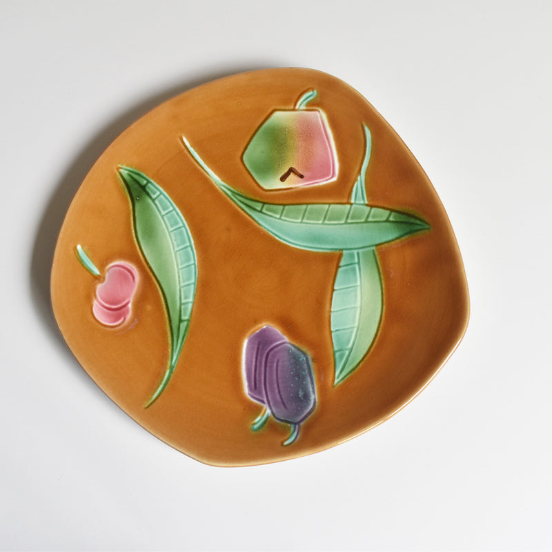 Vintage Dessert Plate Digoin & Sarreguemines cubisme G