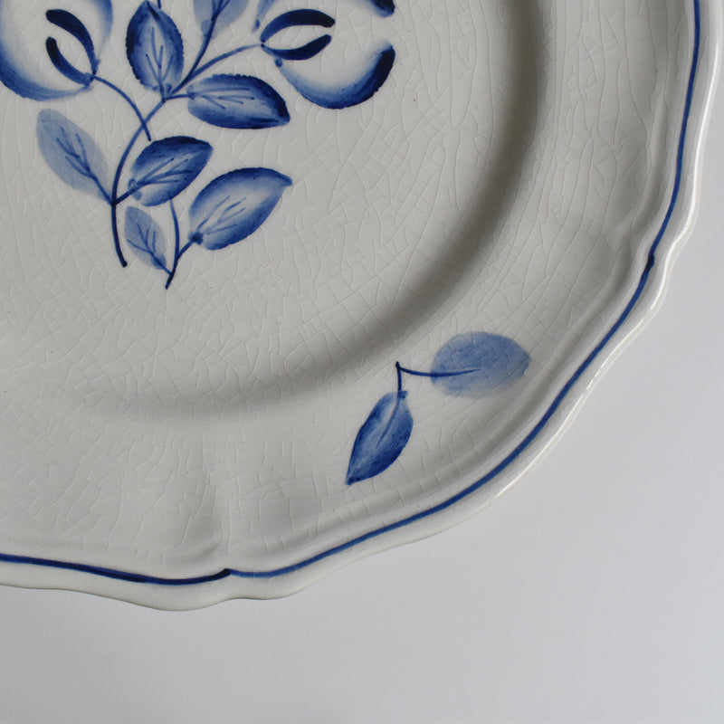 Vintage dessert plate Fleurs bleues A