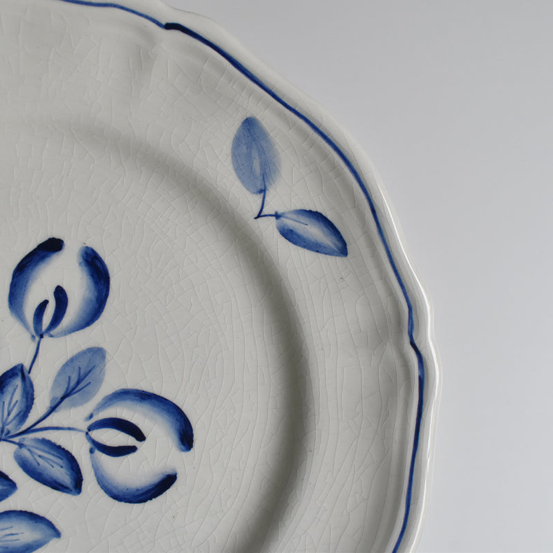 Vintage dessert plate Fleurs bleues A