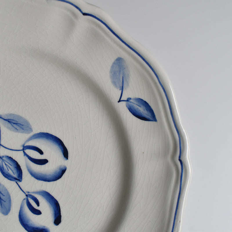 Vintage dessert plate Fleurs bleues A