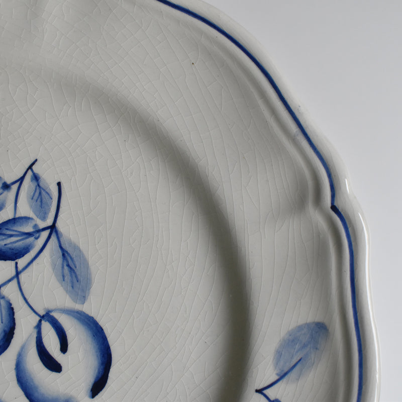 Vintage dessert plate Fleurs bleues A