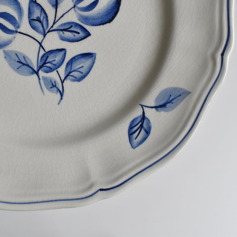 Vintage Dessert Plate Fleurs bleues B