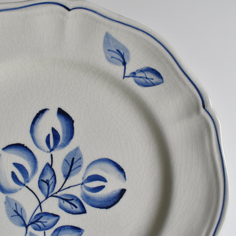Vintage Dessert Plate Fleurs bleues B