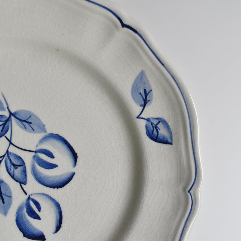 Vintage Dessert Plate Fleurs bleues B