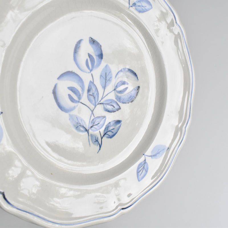 Vintage Dessert Plate Fleurs bleues B