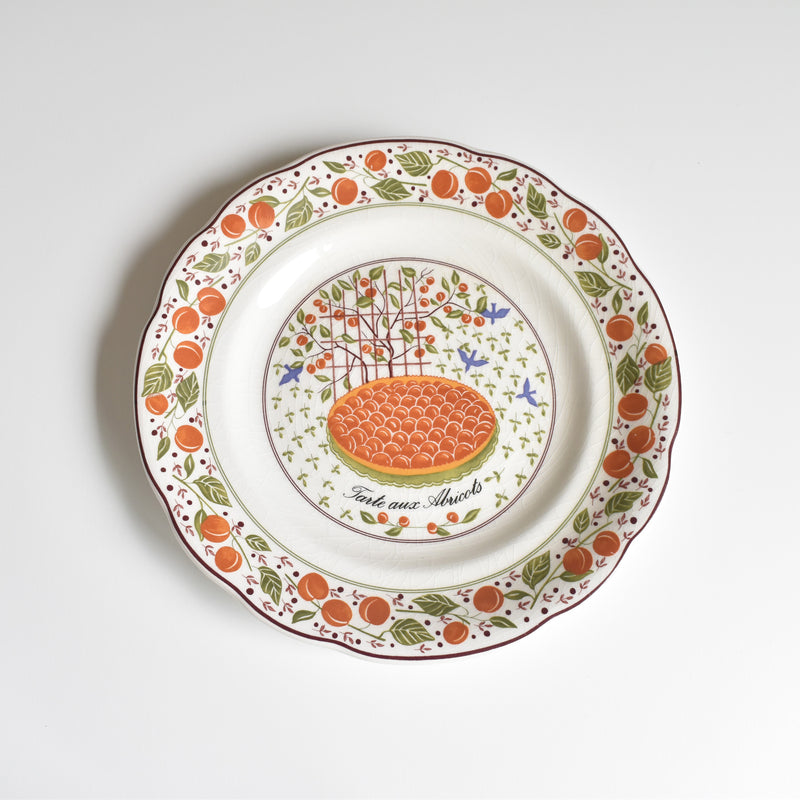 Vintage dessert plate Gien Les tartes "Apricot Tart"