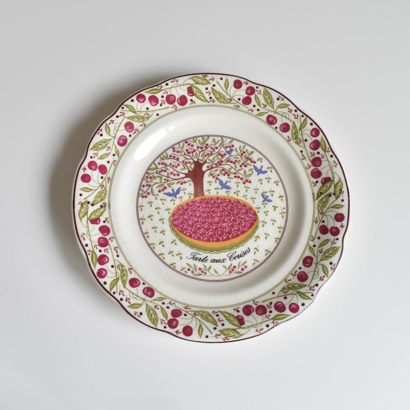 Vintage Dessert Plate Gien Les tartes "Cherry Pie"