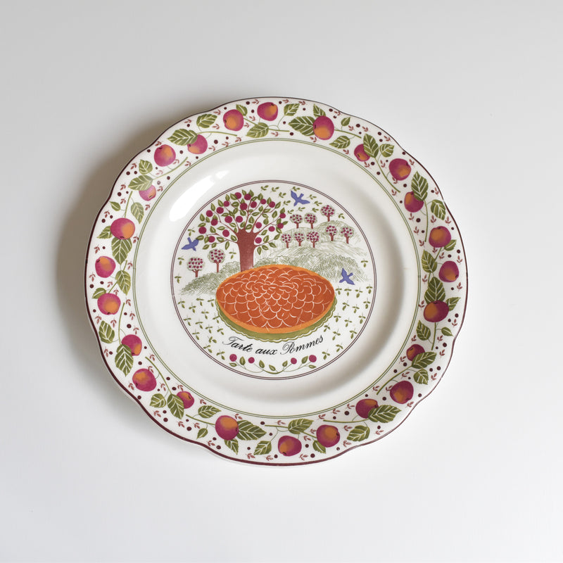 Vintage dessert plate Gien Les tartes "Tarte aux Pommes"