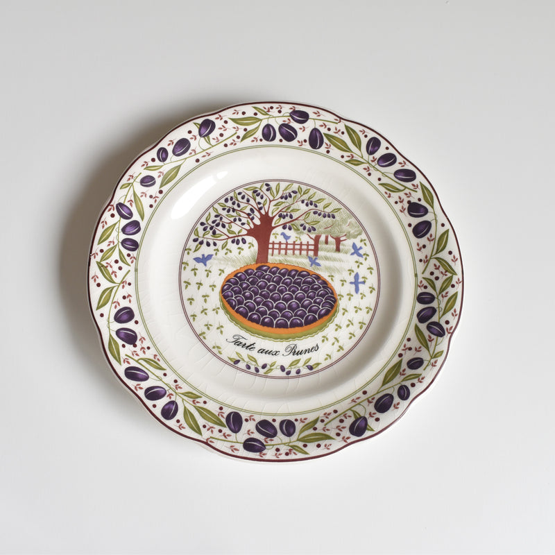 Vintage Dessert Plate Gien Les tartes "Plum Tart"