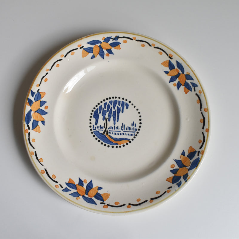 Antique dessert plate, Longwy, Trianon B
