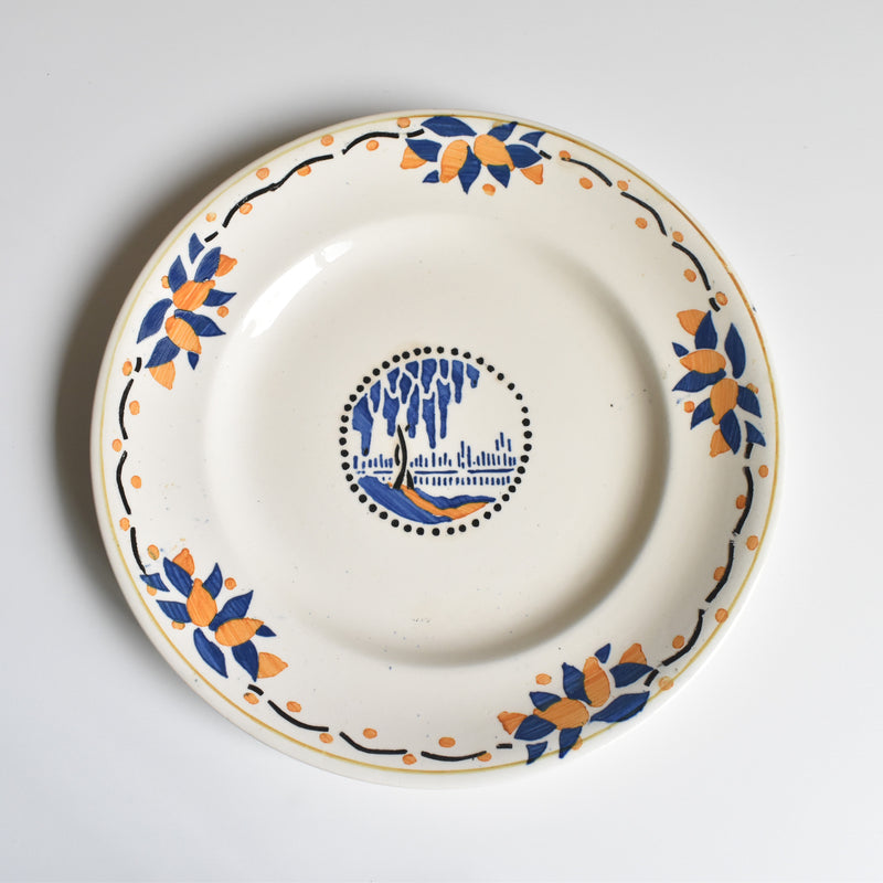 Antique dessert plate, Longwy Trianon C