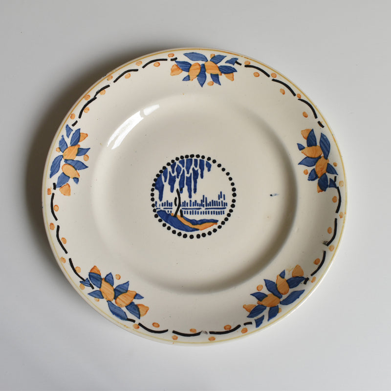 Antique dessert plate, Longwy Trianon D