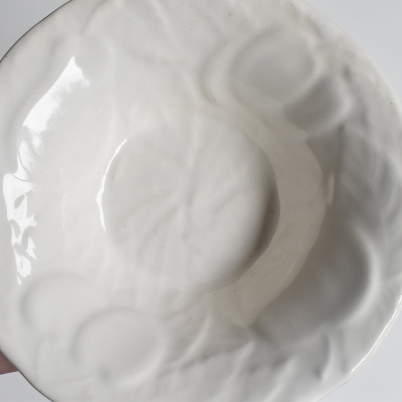 Vintage Barbotine Bowl, St. Clément, White A