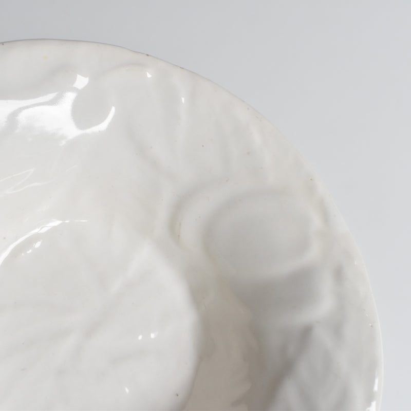 Vintage Barbotine Bowl, St. Clément, White A