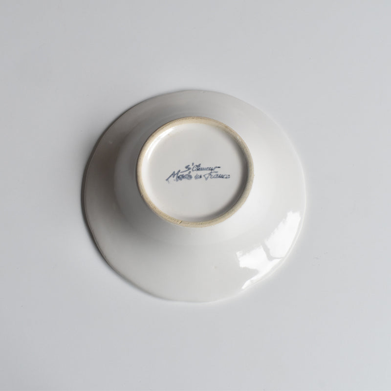 Vintage Barbotine Bowl, St. Clément, White A