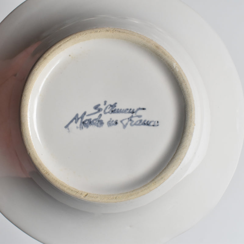Vintage Barbotine Bowl, St. Clément, White A