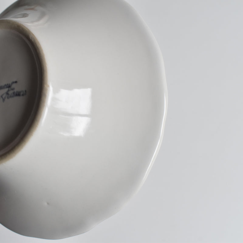Vintage Barbotine Bowl, St. Clément, White A