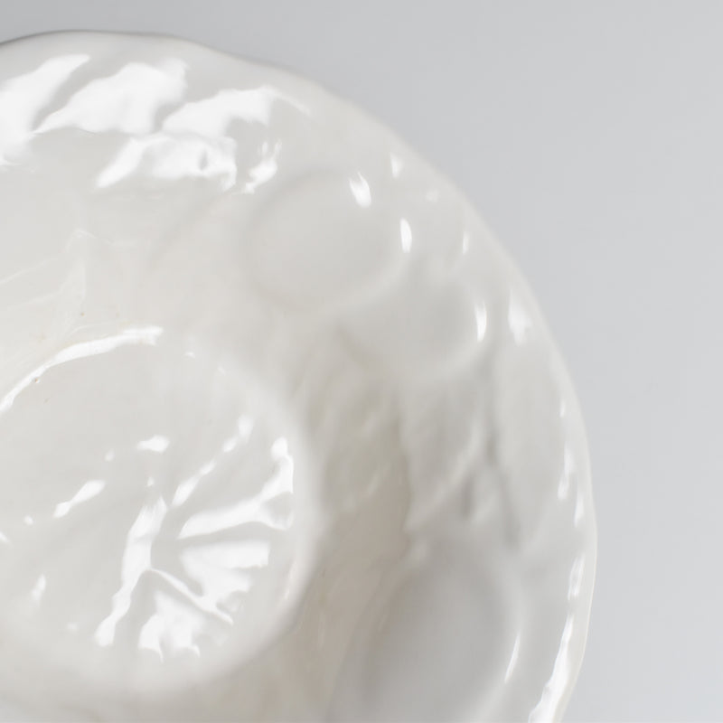 Vintage Barbotine Bowl, St. Clément, White A