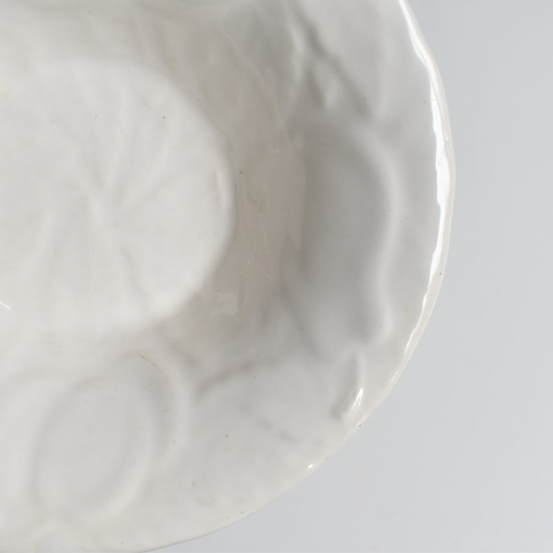 Vintage Barbotine Bowl, St. Clément, White A