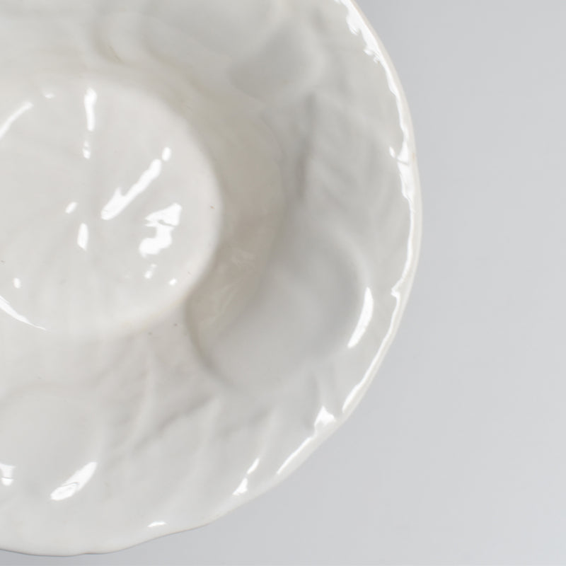 Vintage Barbotine Bowl, St. Clément, White A