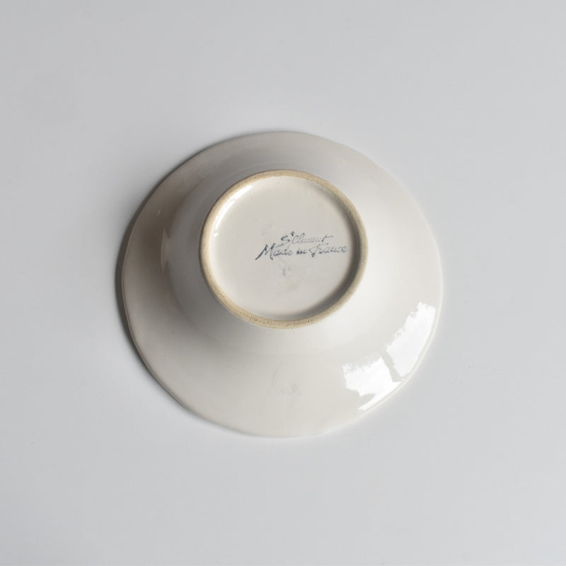Vintage Barbotine Bowl, St. Clément, White B