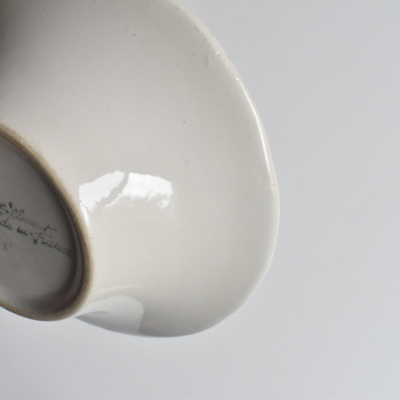 Vintage Barbotine Bowl, St. Clément, White B