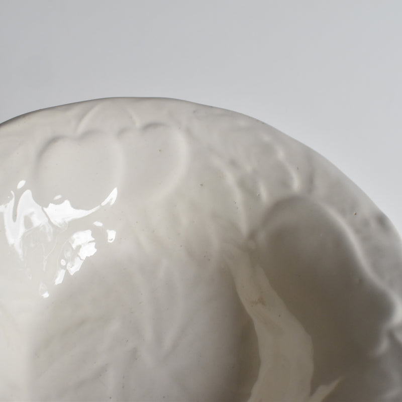 Vintage Barbotine Bowl, St. Clément, White B