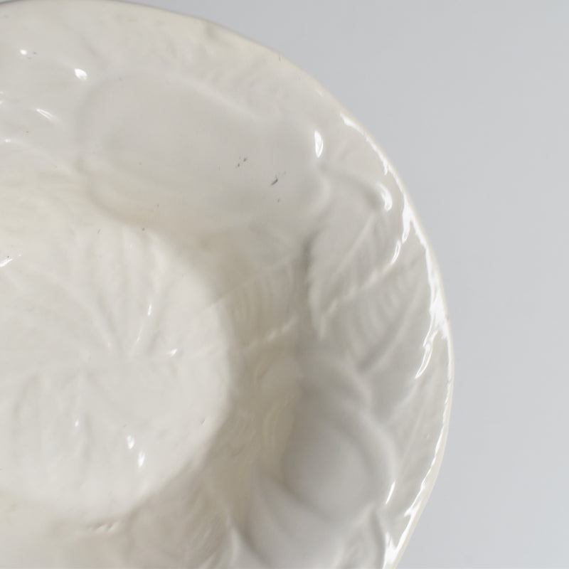 Vintage Barbotine Bowl, Saint Clément, White C