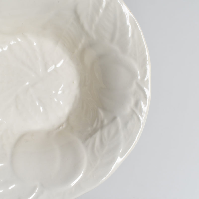 Vintage Barbotine Bowl, Saint Clément, White C