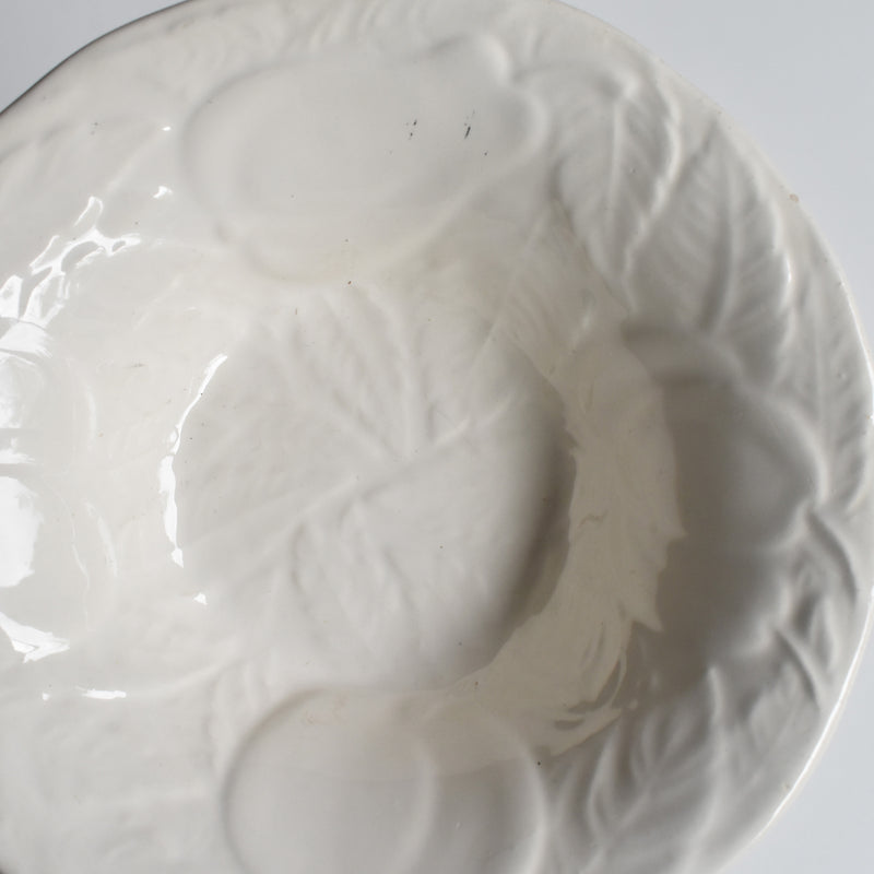 Vintage Barbotine Bowl, Saint Clément, White C