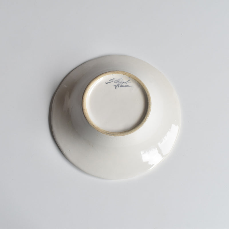 Vintage Barbotine Bowl, Saint Clément, White C