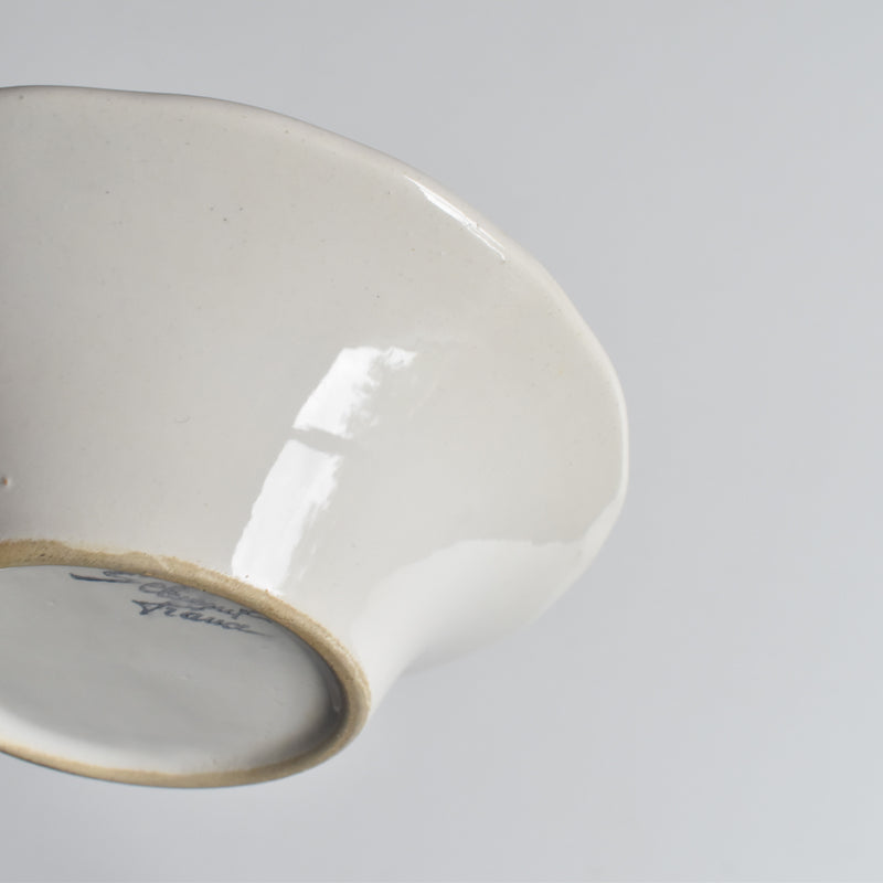 Vintage Barbotine Bowl, Saint Clément, White C