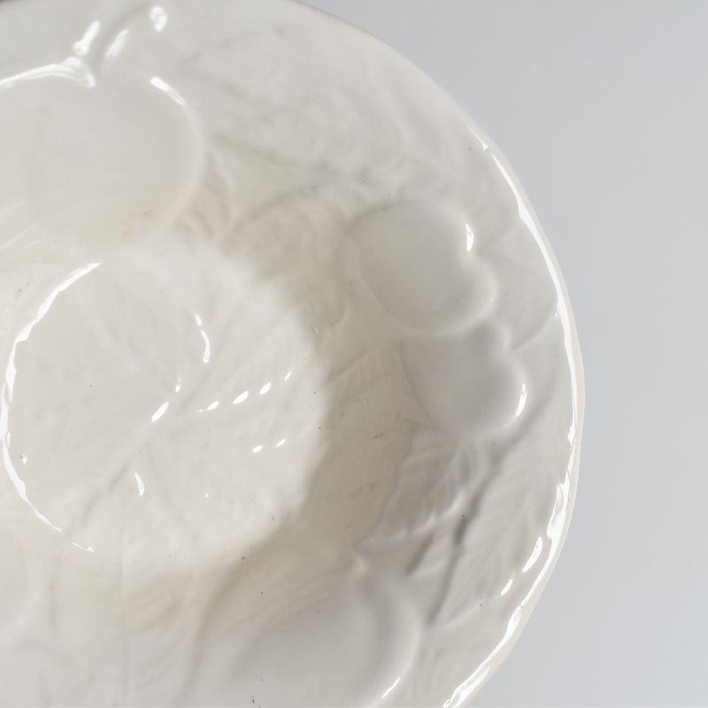 Vintage Barbotine Bowl, Saint Clément, White C