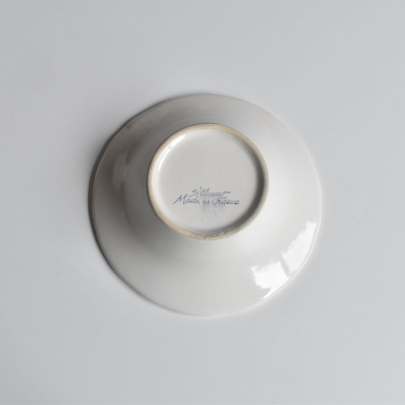 Vintage Barbotine Bowl, St Clement, White, D
