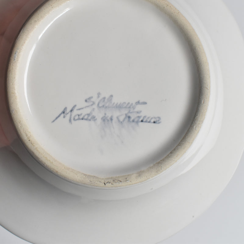 Vintage Barbotine Bowl, St Clement, White, D