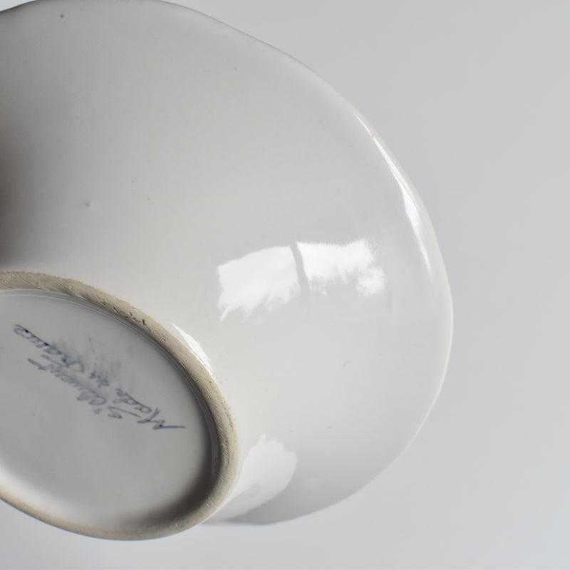 Vintage Barbotine Bowl, St Clement, White, D