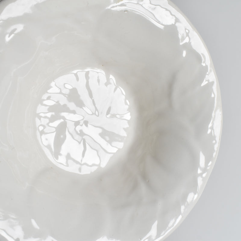 Vintage Barbotine Bowl, St Clement, White, D
