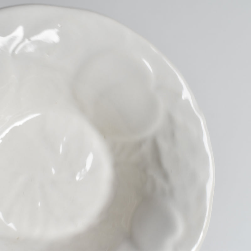 Vintage Barbotine Bowl, St Clement, White, D