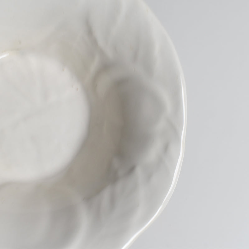 Vintage Barbotine Bowl, Saint Clément, White E